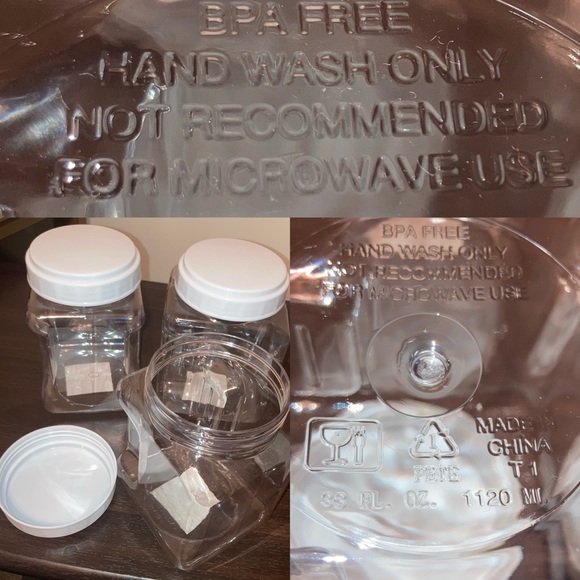 3pcs Food Storage Canister Set Stacking PET CRYSTAL Clear Plastic Containers - Picture 3 of 3